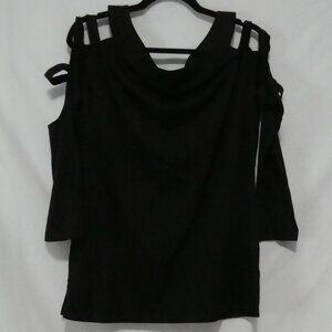 Unbranded | XL - extra large | Black Cold Shoulder & Sleeves Pullover Shirt